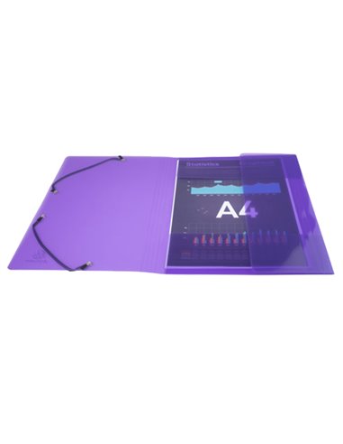 Cartella 3 lembi c/elastici in PP A4 colori ass. 56701E Crystal Colours Exacompt 56701E EXACOMPTA CARTELLINE A TRE LEMBI PLAS...