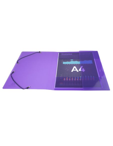 Cartella 3 lembi c/elastici in PP A4 colori ass. 56701E Crystal Colours Exacompt 56701E EXACOMPTA CARTELLINE A TRE LEMBI PLAS...