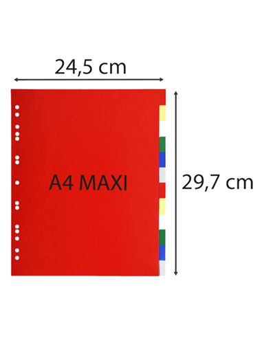 Separatore neutro a 12 TACCHE in PPL colorato A4 Maxi 93H Exacompta 93H EXACOMPTA DIVISORI-SEPARATORI CON TASTI NEUTRI