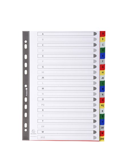 Separatore alfabetico A-Z a 20 TACCHE PPL colorato A4 94E Exacompta 94E EXACOMPTA DIVISORI-SEPARATORI CON TASTI STAMPATI