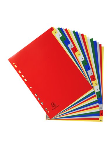 Separatore alfabetico A-Z a 20 TACCHE PPL colorato A4 94E Exacompta 94E EXACOMPTA DIVISORI-SEPARATORI CON TASTI STAMPATI