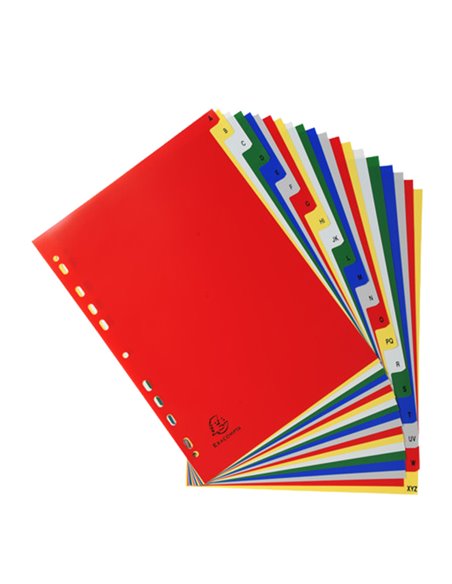 Separatore alfabetico A-Z a 20 TACCHE PPL colorato A4 94E Exacompta 94E EXACOMPTA DIVISORI-SEPARATORI CON TASTI STAMPATI