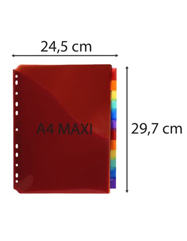 Divisori neutri 12 tasti A4 MAXI c/portaetichetta Col.ass Pp 46971E Exacompta 4844E EXACOMPTA DIVISORI-SEPARATORI CON TASTI N...