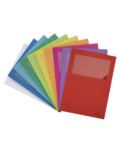Conf.10 cartelle con finestra Forever 22X31cm Colori assortiti 50200E Exacompt 50200E EXACOMPTA CARTELLINE SEMPLICI