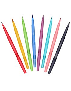 Astuccio 8 colori Flair Dual tip pennarello punta media/brush Papermate 2199386 PAPERMATE PUNTA FELTRO 2