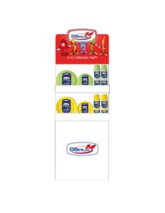 Espositore da terra Mini con piatti e bicchieri Reuse giallo e verde Dopla 36454