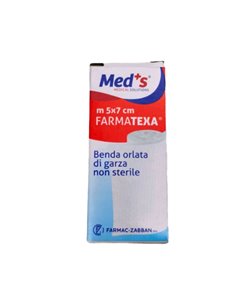 Scatola 12 bende di garza orlata 7cm x 5mt BEN245 MED's MEDICAMENTI