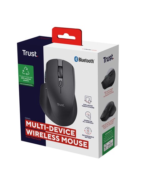 Mouse wireless multi-dispositivo Ozaa+ Nero - Trust 24820