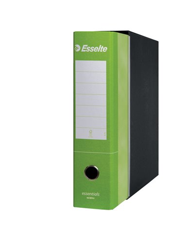 Registratore ESSENTIALS G75 verde chiaro dorso 8cm f.to protocollo ESSELTE 390775600 ESSELTE REGISTRATORI A LEVA