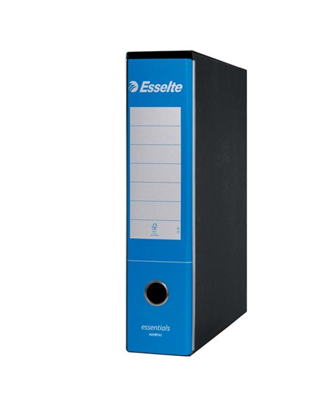 Registratore ESSENTIALS G75 azzurro dorso 8cm f.to protocollo ESSELTE 390775800 ESSELTE REGISTRATORI A LEVA