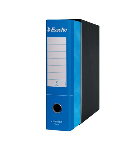 Registratore ESSENTIALS G75 azzurro dorso 8cm f.to protocollo ESSELTE 390775800 ESSELTE REGISTRATORI A LEVA