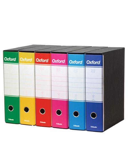 Conf 6 Registratori OXFORD G85 color MIX V2 dorso 8 cm f.to protocollo ESSELTE 390785113 ESSELTE REGISTRATORI A LEVA