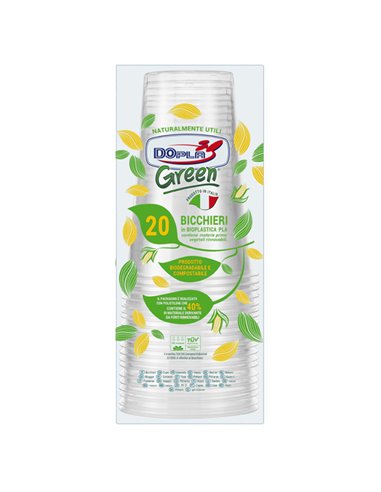 20 Bicchieri birra in PLA 390ml trasparenti Dopla 22708 DOPLA BICCHIERI E CANNUCCE MONOUSO