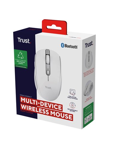 Mouse OZAA wireless Bianco -Trust 24933 TRUST TASTIERE E MOUSE