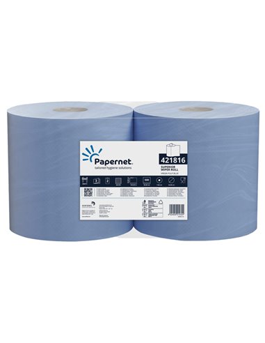 BOBINA INDUSTRIALE BLU MICROGOFFRATO 500 strappi - 150mt 421816