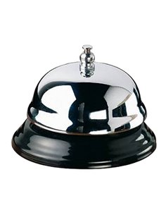 Campanello reception Ø10 cm argento/nero Leone T5246
