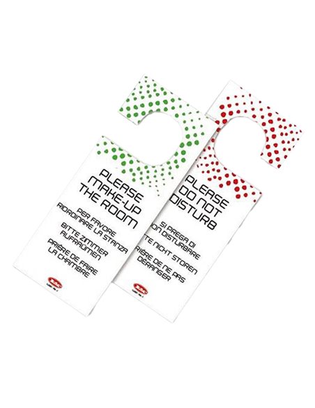 Conf da 20 appendiporta hotel "non disturbare" cartoncino plastificato Leone W4102
