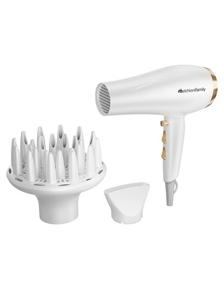 Asciugacapelli Gold Style 2200W bianco/oro Melchioni 118030026 Melchioni Family PICCOLI ELETTRODOMESTICI