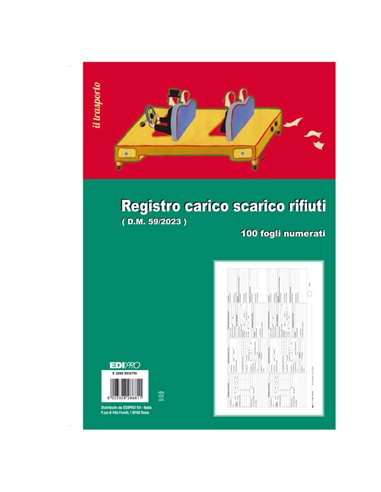 Registro carico/scarico rifiuti 21,5X29,7 100pag. E2868RENTRI Edipro E2868RENTRI