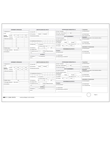 Registro carico/scarico rifiuti 21,5X29,7 100pag. E2868RENTRI Edipro E2868RENTRI