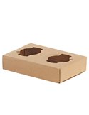 Conf 50 Portabicchieri asporto da 2 posti 17x11x3,5cm carta kraft avana Leone H0737