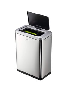 Cestino con sensore No TouchDuo 46,5x27x65cm 2x20Lt argento metallizzato Durable 3424-23 DURABLE PATTUMIERE E BIDONI 2