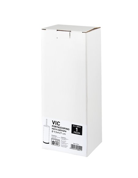 Portascopino Vic Ø 9,5x H27cm acciaio inox nero satinato Perfetto 28041 PERFETTO ACCESSORI PER IL BAGNO E DISPENSER