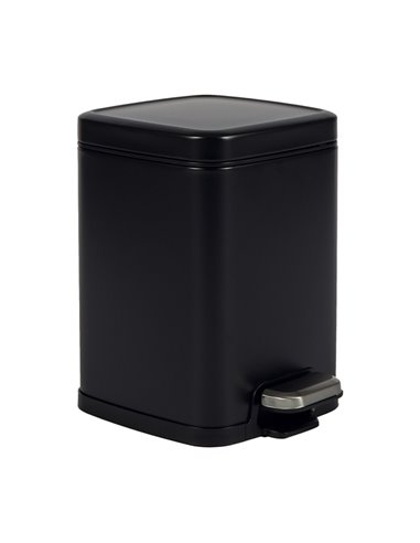 Bidone Pico con pedale e vaschetta 4L nero satinato Perfetto 28151