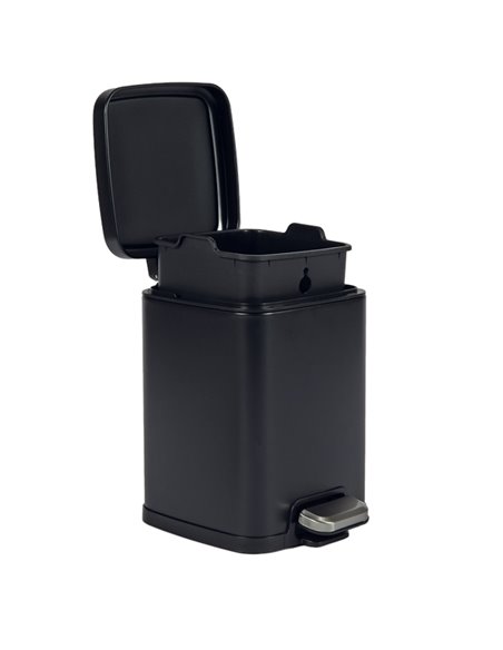 Bidone Pico con pedale e vaschetta 4L nero satinato Perfetto 28151