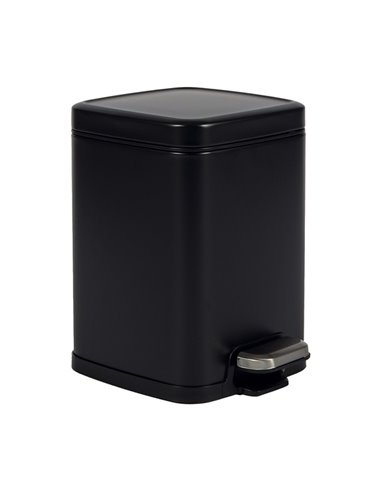 Bidone Pico con pedale e vaschetta 6L nero satinato Perfetto 28161