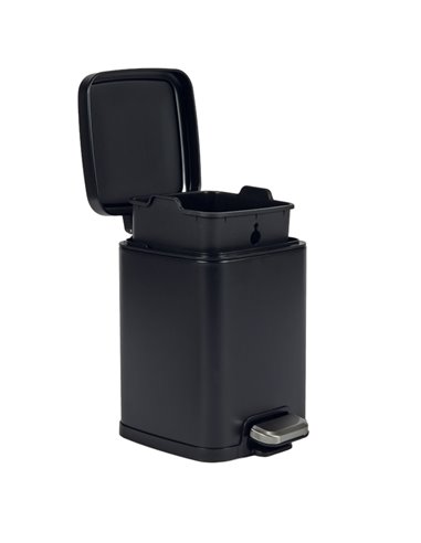 Bidone Pico con pedale e vaschetta 6L nero satinato Perfetto 28161