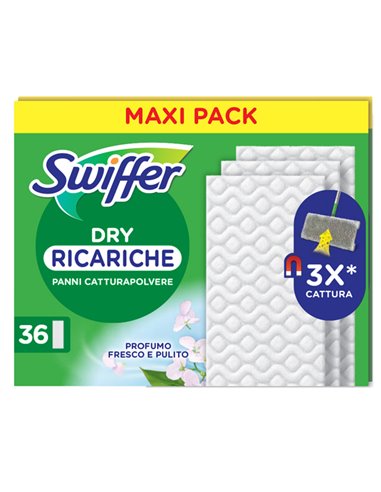Swiffer Dry - SCATOLA 36 PANNI RICARICA USAGETTA PG261 SWIFFER PANNI e SPUGNE