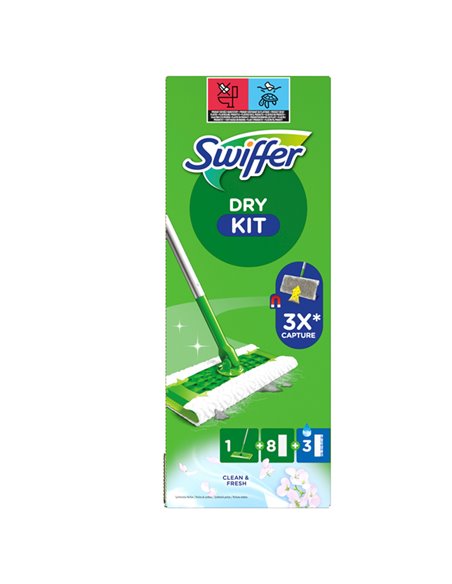 Swiffer Dry - STARTER KIT COMPLETO con 8 PANNI e 3 PANNI WET PG264
