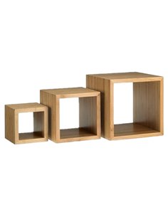 Set 3 alzate buffet Cubo misure assortite bamboo Leone S0128