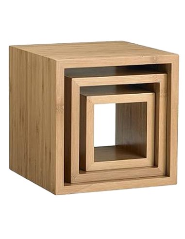 Set 3 alzate buffet Cubo misure assortite bamboo Leone S0128