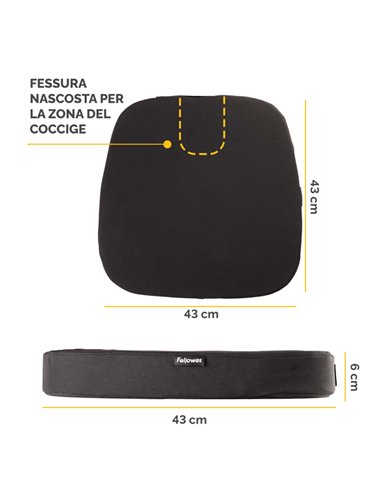 Cuscino Breyta Comfort per seduta Fellowes 100119850 FELLOWES SUPPORTI LOMBARI