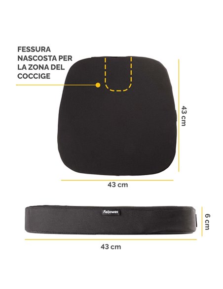 Cuscino Breyta Comfort per seduta Fellowes 100119850 FELLOWES SUPPORTI LOMBARI
