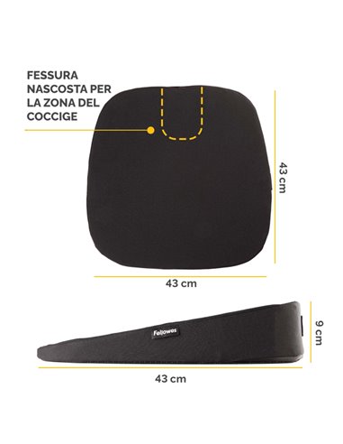 Cuscino Breyta Inclinato per seduta Fellowes 100119849 FELLOWES SUPPORTI LOMBARI
