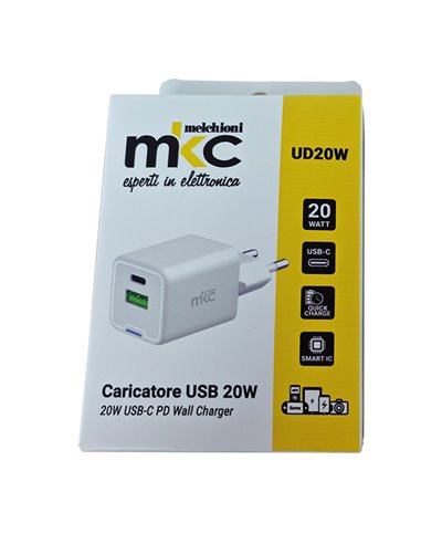 Caricatore rapido 2 porte USB 20 W MKC 491929601 MKC ADATTATORI-CARICATORI DA VIAGGIO E FINDER