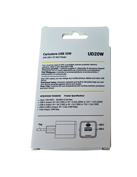 Caricatore rapido 2 porte USB 20 W MKC 491929601 MKC ADATTATORI-CARICATORI DA VIAGGIO E FINDER