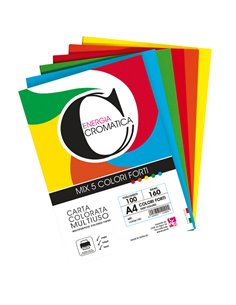 Risma 100 fg Cromatica 160gr A4 colori assortiti forti CWR 12306/100 CWR CARTONCINO COLORATO