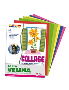 Busta di carta velina 25fg 50x76cm 5 colori assortiti DECO 05406 DECO CARTA CRESPA-VELINA