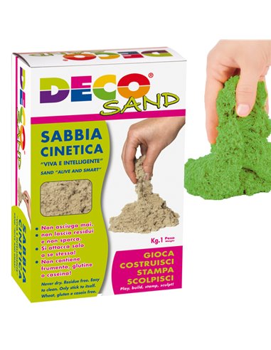 Sabbia cinetica Deco Sand 1 kg verde DECO 10849/2 DECO PASTE MODELLABILI