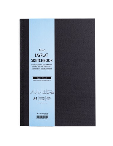 Sketchbook Duo Layflat 60 pag. A4 nero MUSA MU224294 MUSA ALBUM E BLOCCHI DA DISEGNO