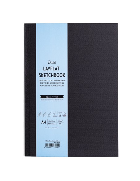 Sketchbook Duo Layflat 60 pag. A4 nero MUSA MU224294 MUSA ALBUM E BLOCCHI DA DISEGNO