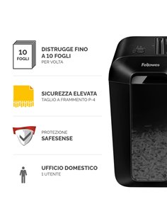 Distruggidocumenti a frammenti LX65 Nero Fellowes 4400701 FELLOWES A FRAMMENTI E MICROFRAMMENTI 2