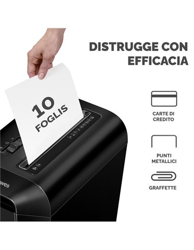 Distruggidocumenti a frammenti LX65 Nero Fellowes 4400701 FELLOWES A FRAMMENTI E MICROFRAMMENTI