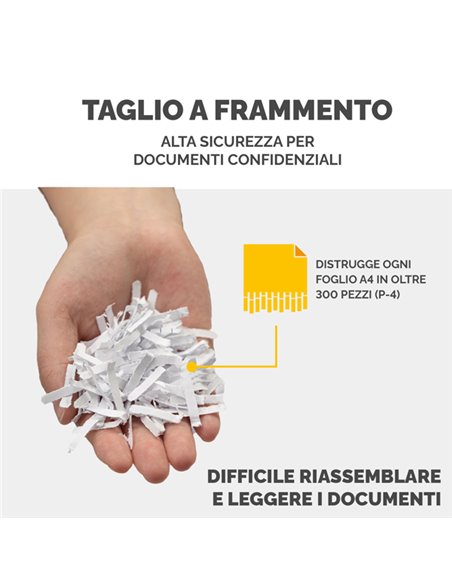 Distruggidocumenti a frammenti LX65 Nero Fellowes 4400701 FELLOWES A FRAMMENTI E MICROFRAMMENTI
