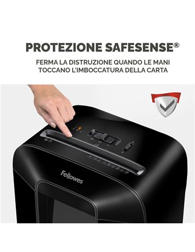 Distruggidocumenti a frammenti LX85 Nero Fellowes 4400801 FELLOWES A FRAMMENTI E MICROFRAMMENTI