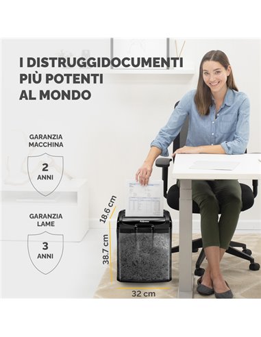 Distruggidocumenti a frammenti M-7CM Nero Fellowes 4701801 FELLOWES A FRAMMENTI E MICROFRAMMENTI